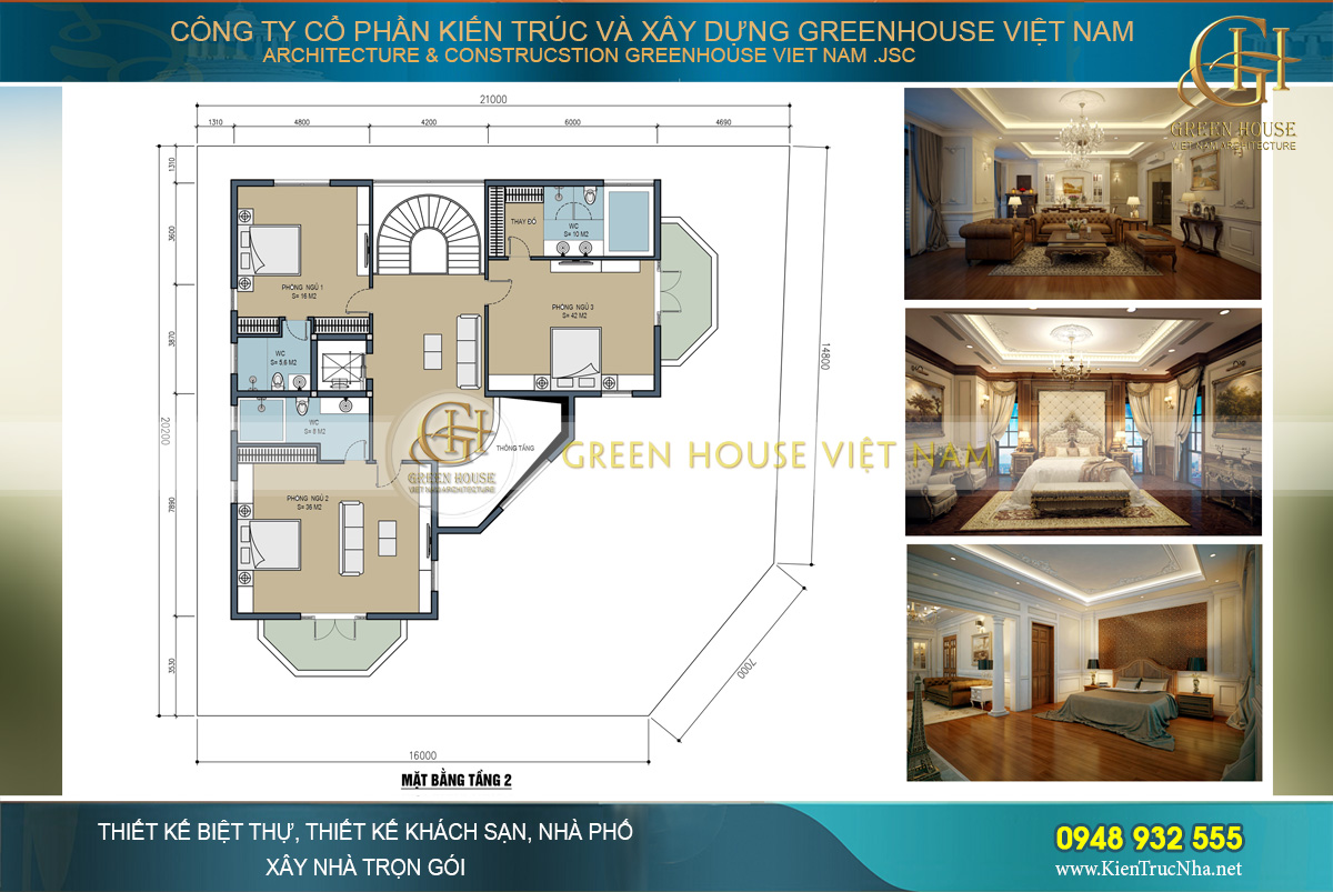 Thiết kế, thi công biệt thự, dinh thự trọn gói uy tín chọn ngay Green House Việt Nam