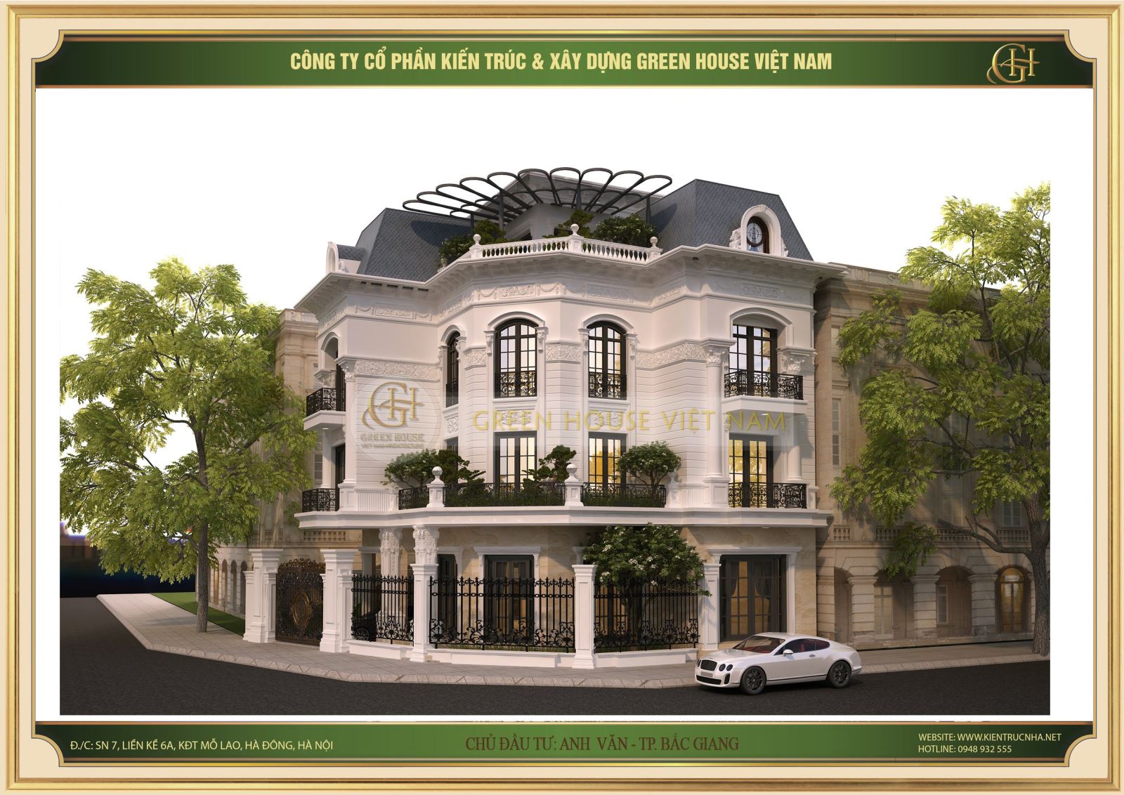 Green House Việt Nam thiết kế biệt thự tân cổ điển sang trọng, đẳng cấp
