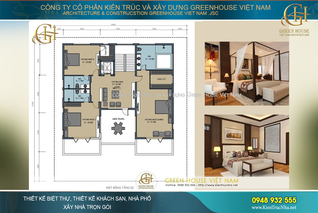 Green House Việt Nam thiết kế biệt thự tân cổ điển 3 tầng đẹp hoàn mỹ