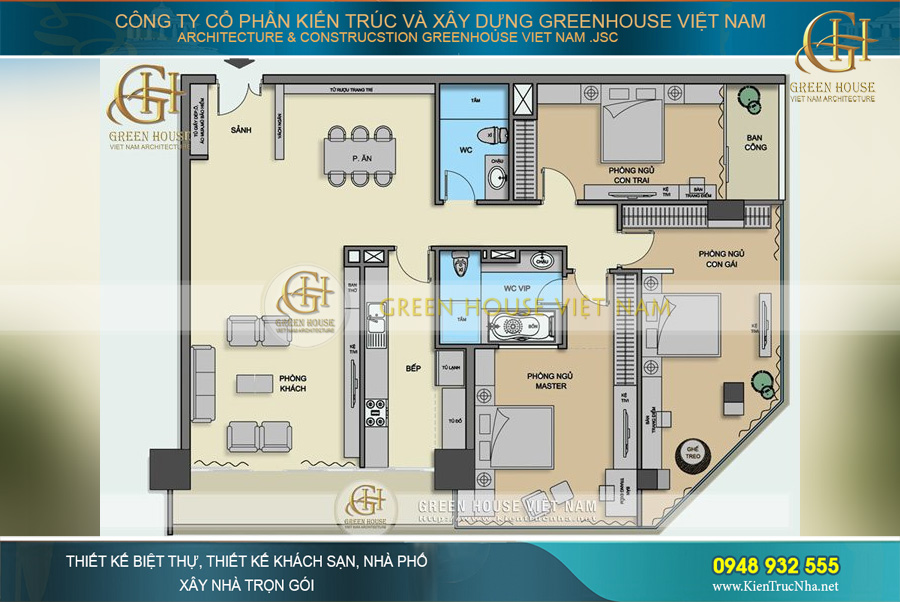 thiết kế nội thất căn hộ chung cư tại Mandarin Garden Hà Nội