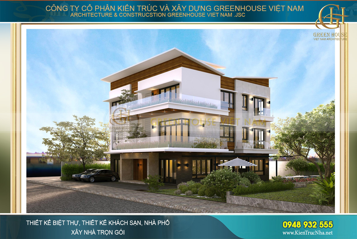Cây cối, hoa lá, hồ cá phải đảm bảo cân đối, phù hợp với kiến trúc của biệt thự cả về hình dáng, màu sắc