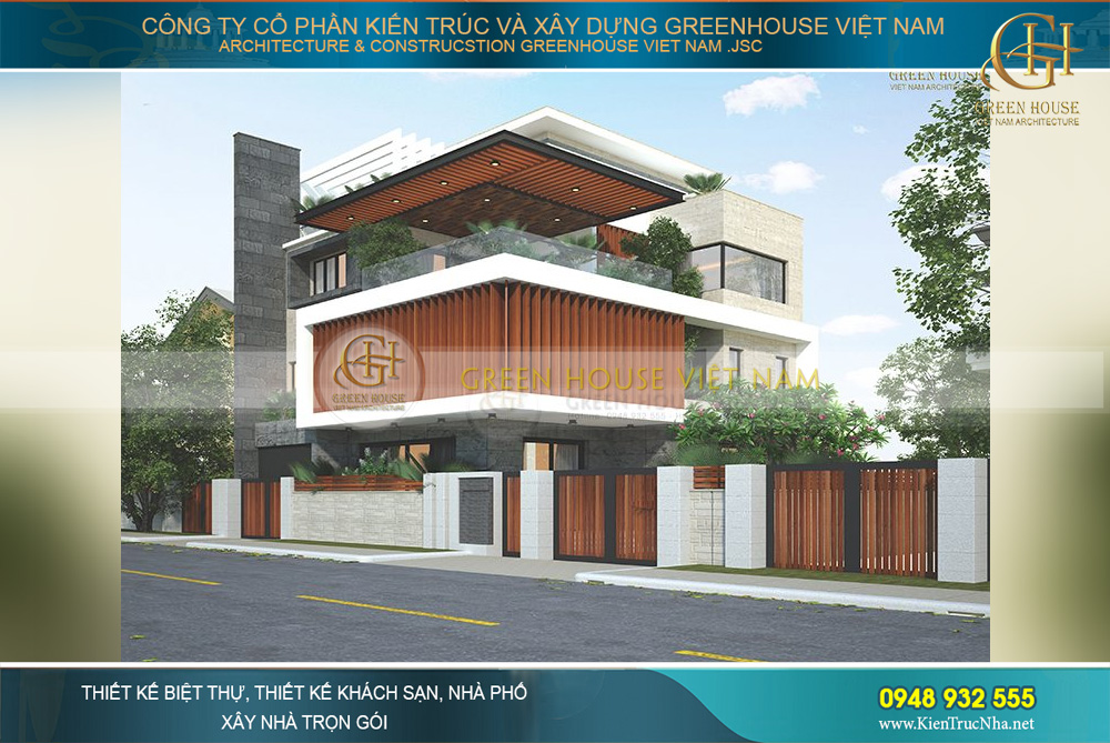 Mẫu thiết kế biệt thự 4 tầng phong cách hiện đại đẹp độc đáo, thu hút của GreenHouse Việt Nam