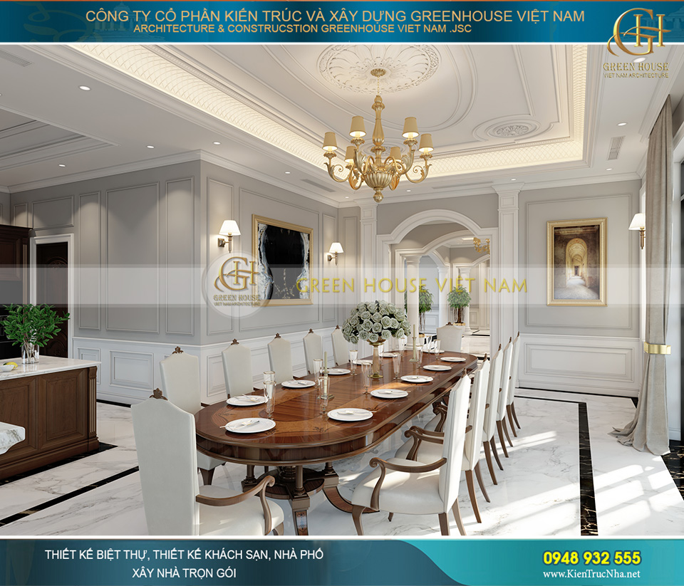 Các bức tranh trang trí được bài bố và sắp xếp theo kiểu dáng phương Tây