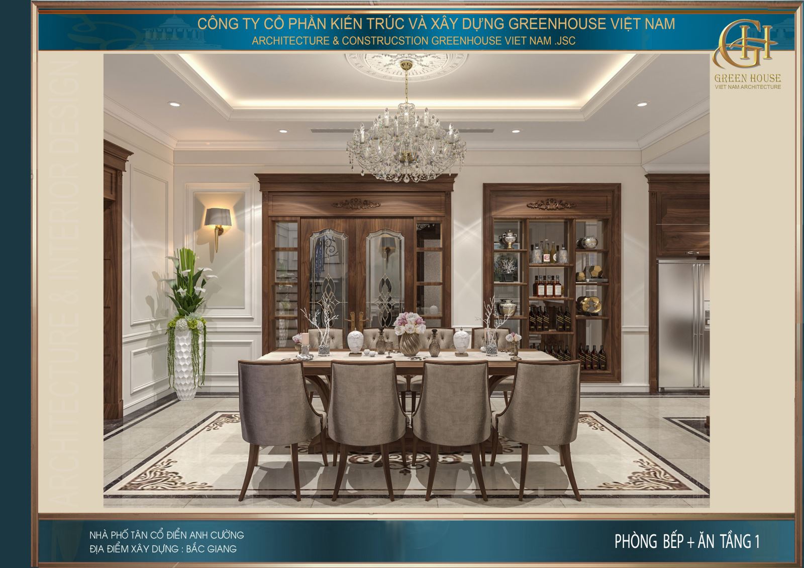 9 mẫu thiết kế nội thất phòng ăn biệt thự tân cổ điển sang trọng, tiện nghi nhất