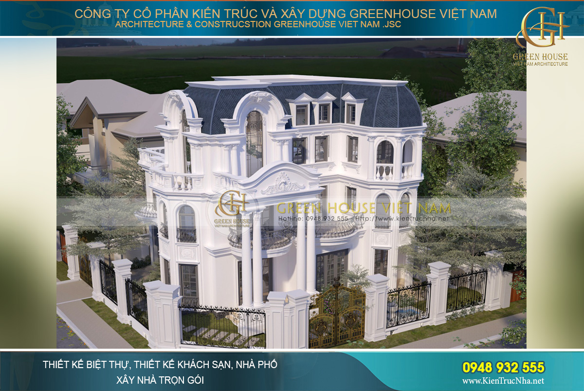 Biệt thự Pháp cổ điển cao 3 tầng
