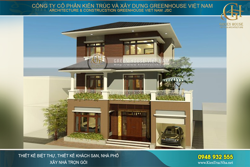 Vị trí của gara trong biệt thự được xác định dựa trên các yếu tố như quy mô khu đất
