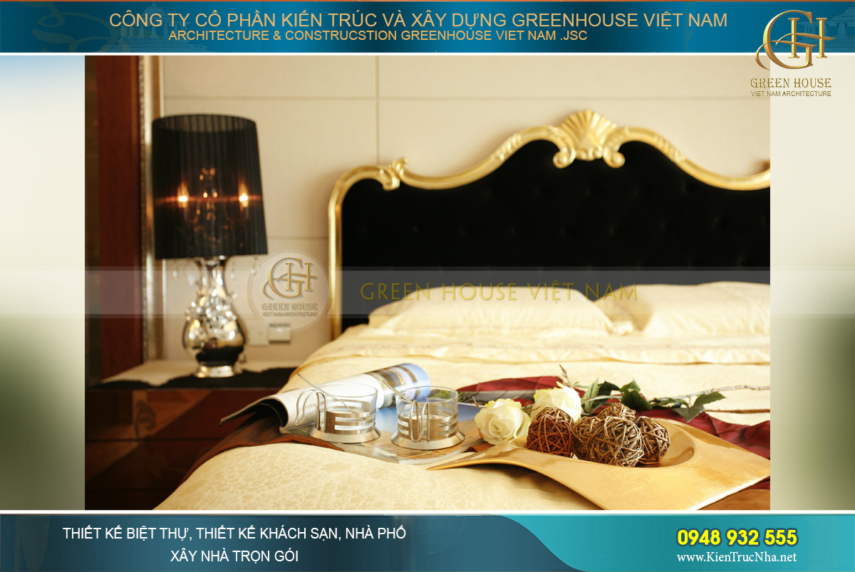 Không gian nội thất phòng ngủ xa hoa, tráng lệ 
