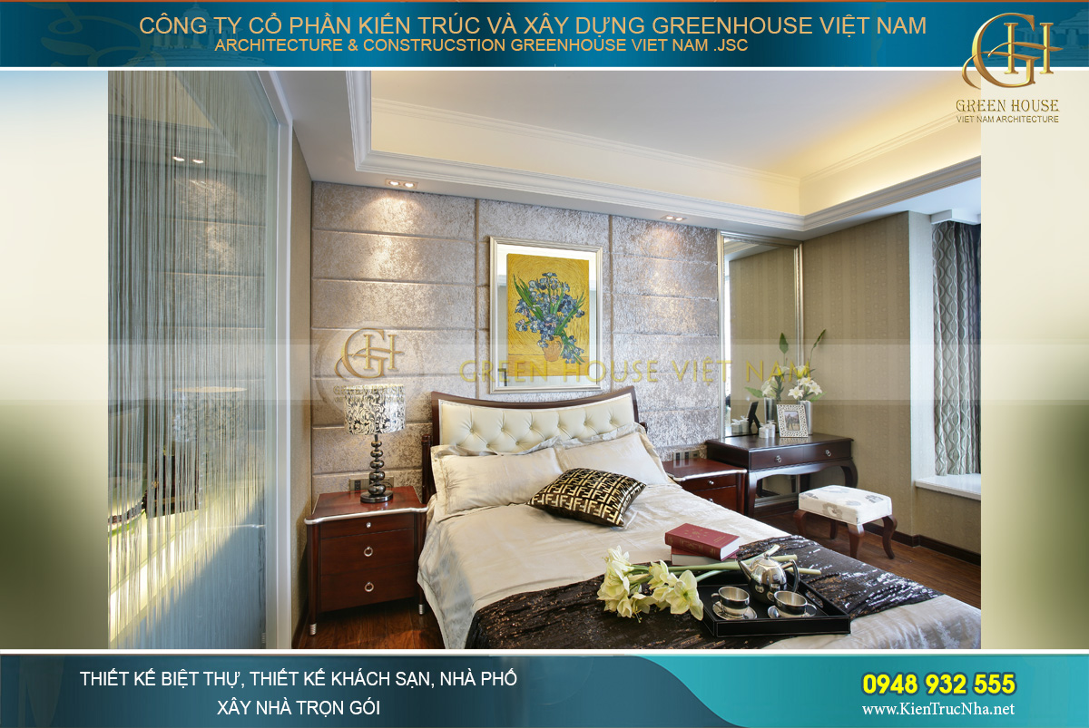 Thiết kế nội thất phòng ngủ hiện đại thanh lịch