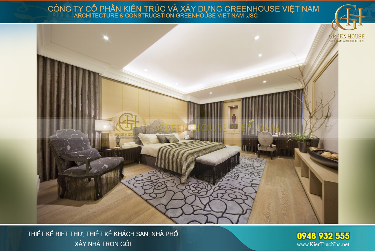 Thiết kế đồng bộ trong kiến trúc nội thất với những chất liệu nội thất cao cấp mang đến sự đẳng cấp cho chủ nhân sở hữu