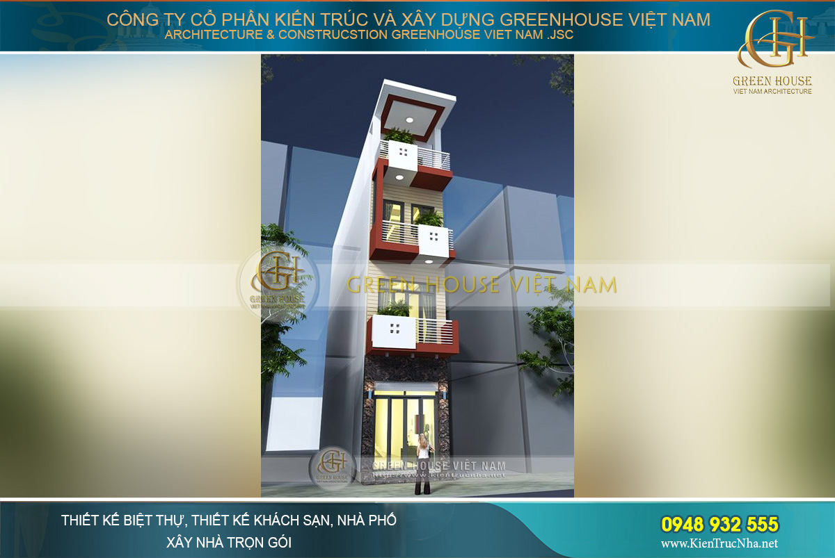 Nhà phố hiện đại 4 tầng kết hợp kinh doanh sang trọng tại Bắc Giang