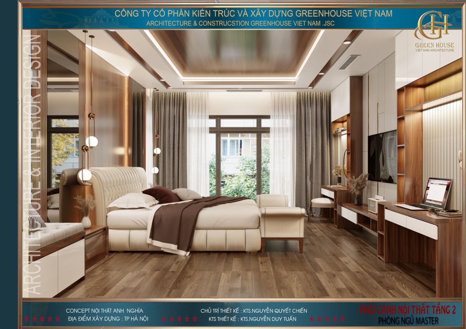 Thiết kế nội thất phòng ngủ phong cách hiện đại