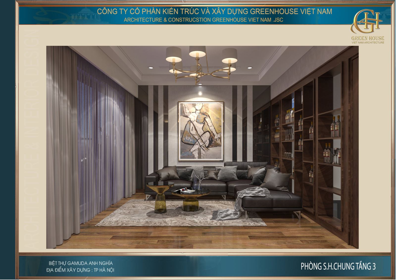 Thiết kế nội thất phòng sinh hoạt chung phong cách hiện đại