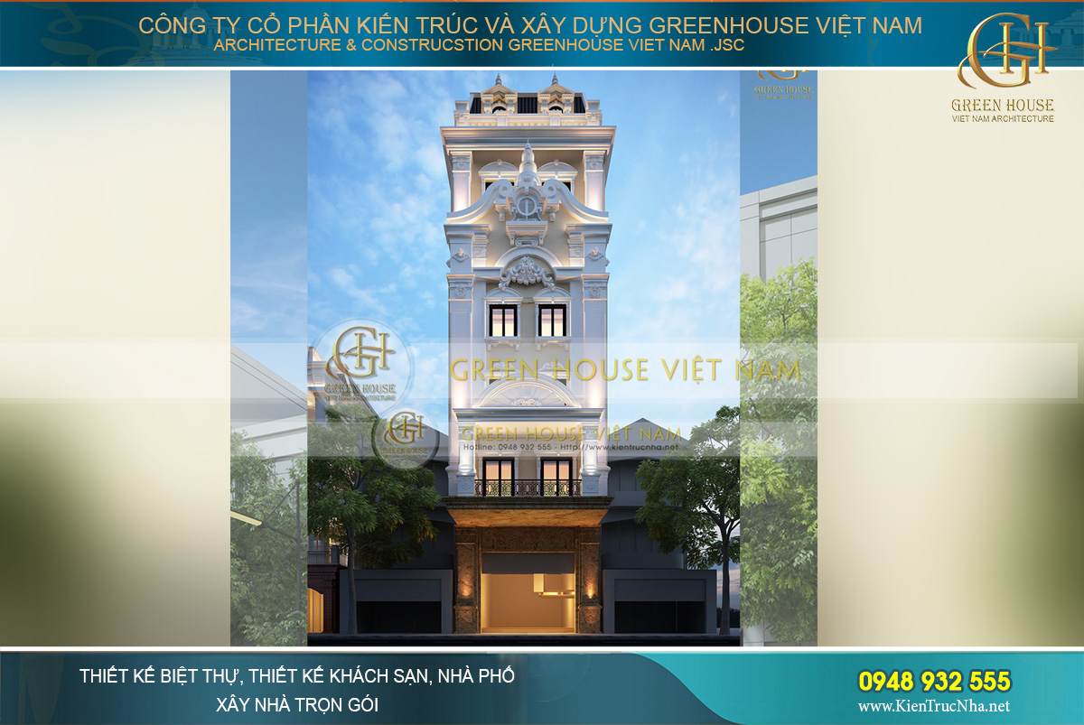 Những chi tiết trang trí, phào chỉ đắp nổi khiến mẫu nhà phố tân cổ điển thu hút mọi ánh nhìn