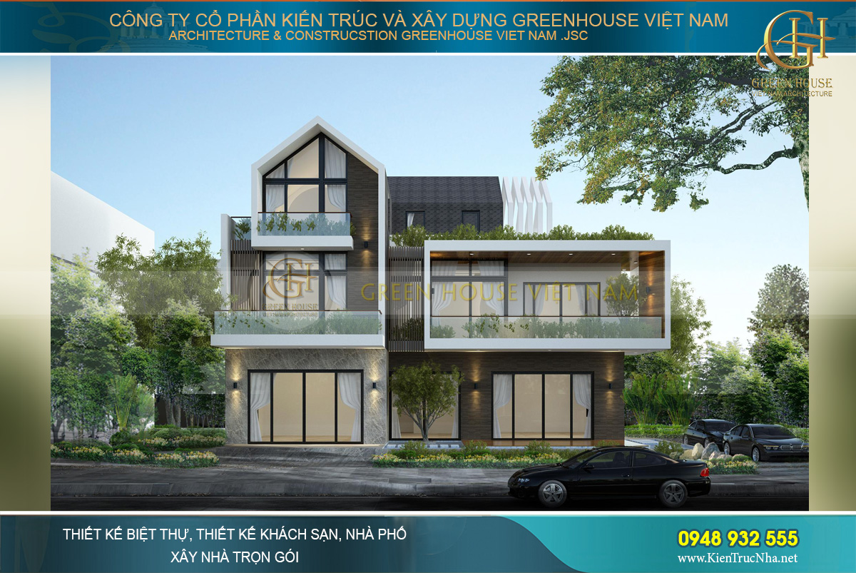 Hệ cây cối xung quanh tạo nên sự hài hòa, đăng đối về màu sắc  mang lại không khí trong lành
