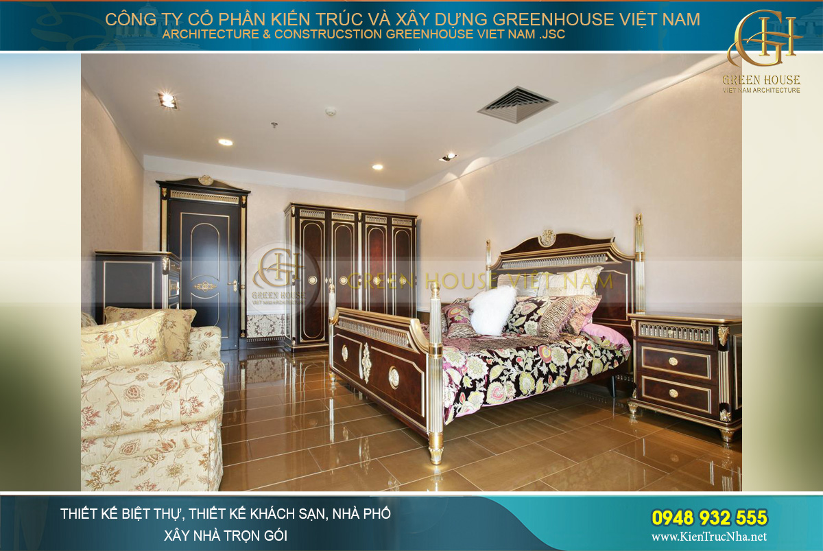 Toàn bộ nội thất trong căn biệt thự đều được thiết kế đồng bộ, tạo nên sự thống nhất