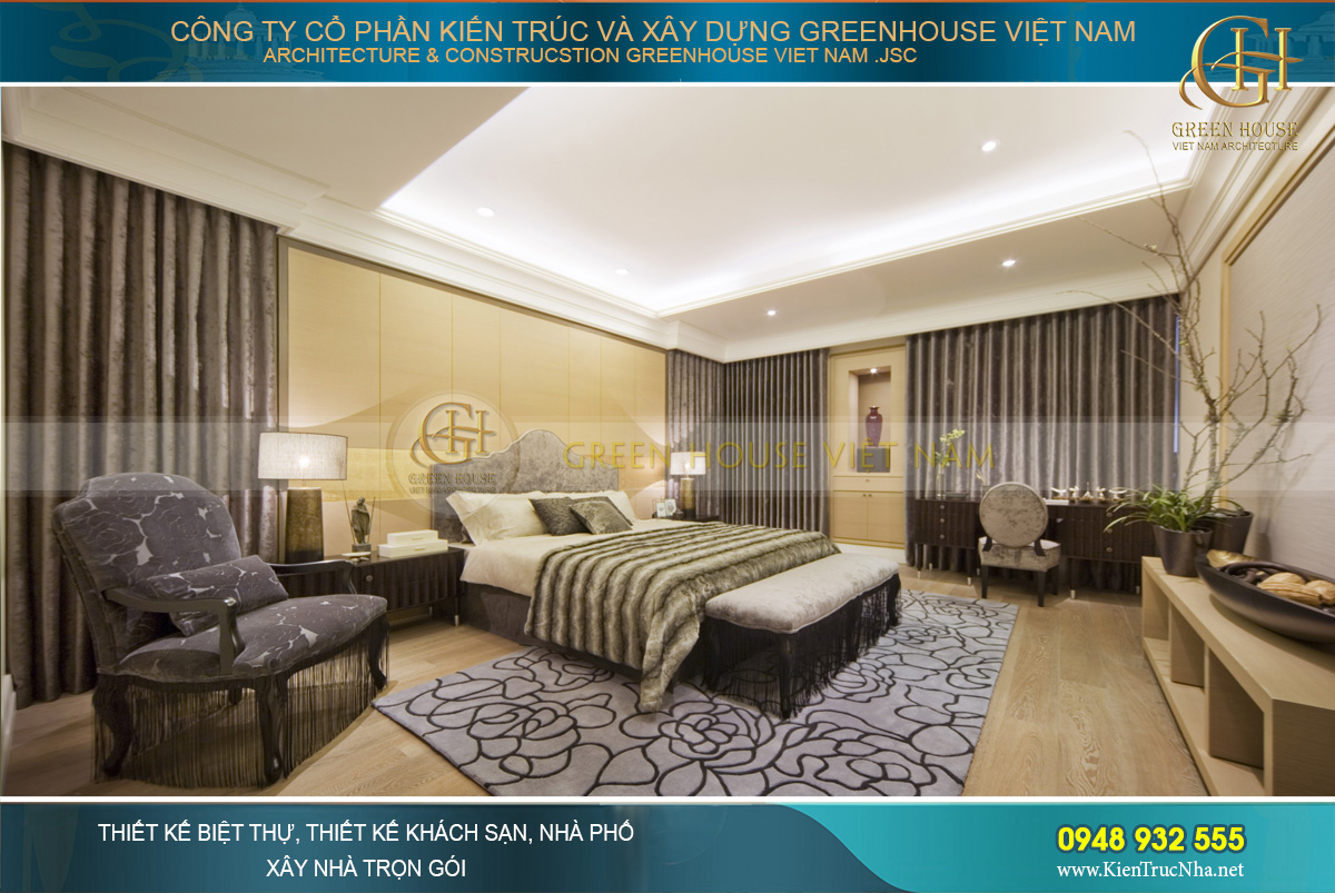 Không gian phòng ngủ có cửa kính mang đến nguồn năng lượng tích cực cho gia chủ