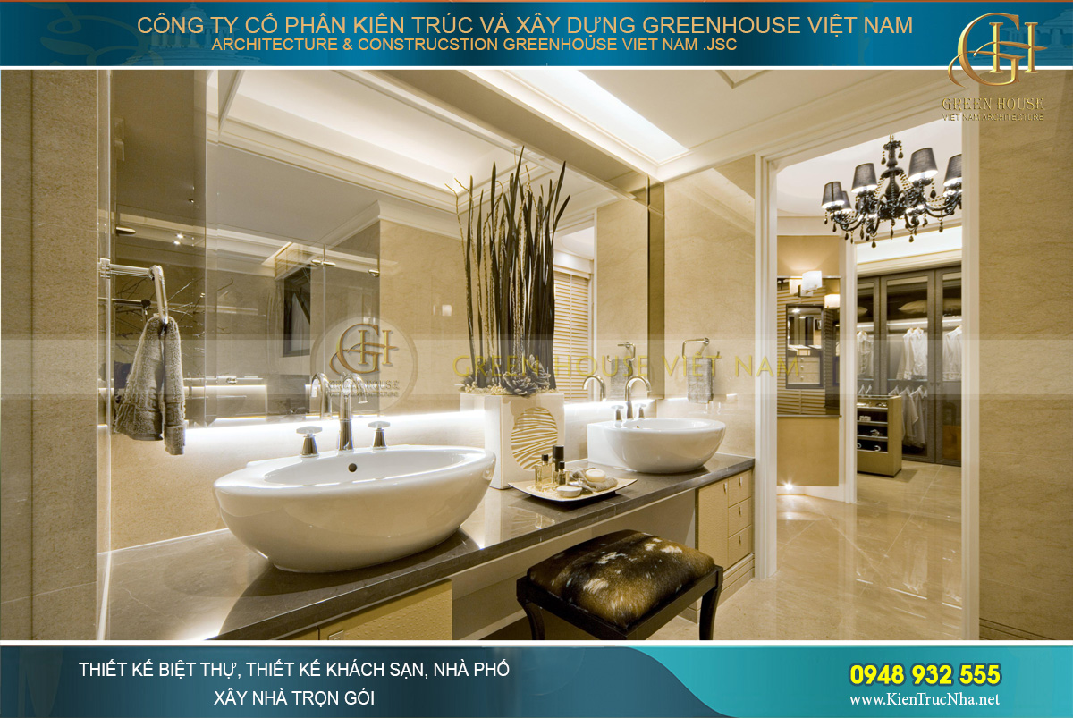 Phòng vệ sinh được thiết kế không kém gì khách sạn 5 sao