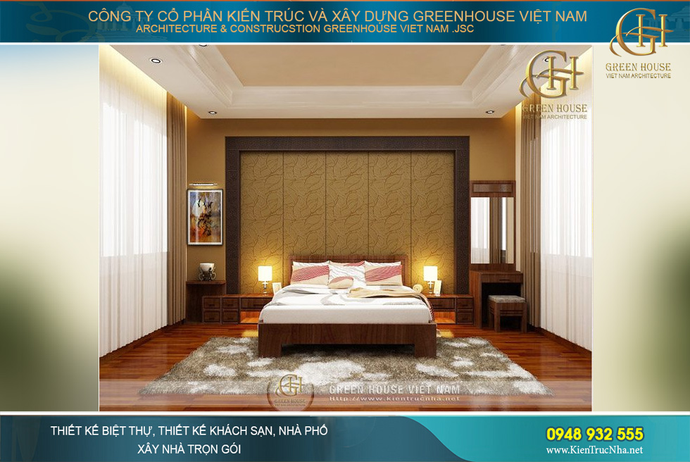 Phòng ngủ số 2 sử dụng màu sắc tươi mới, rực rỡ và trẻ trung hơn