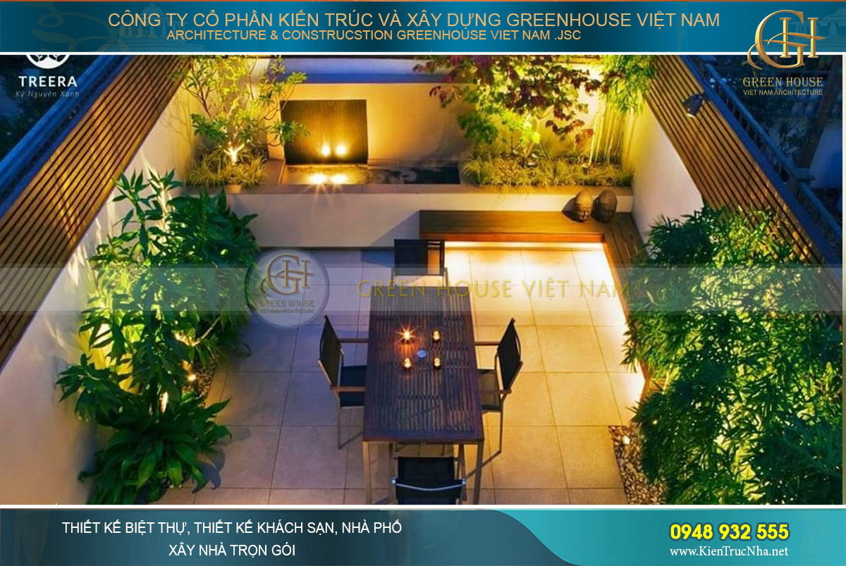 Không gian sân vườn trang nhã, tinh tế
