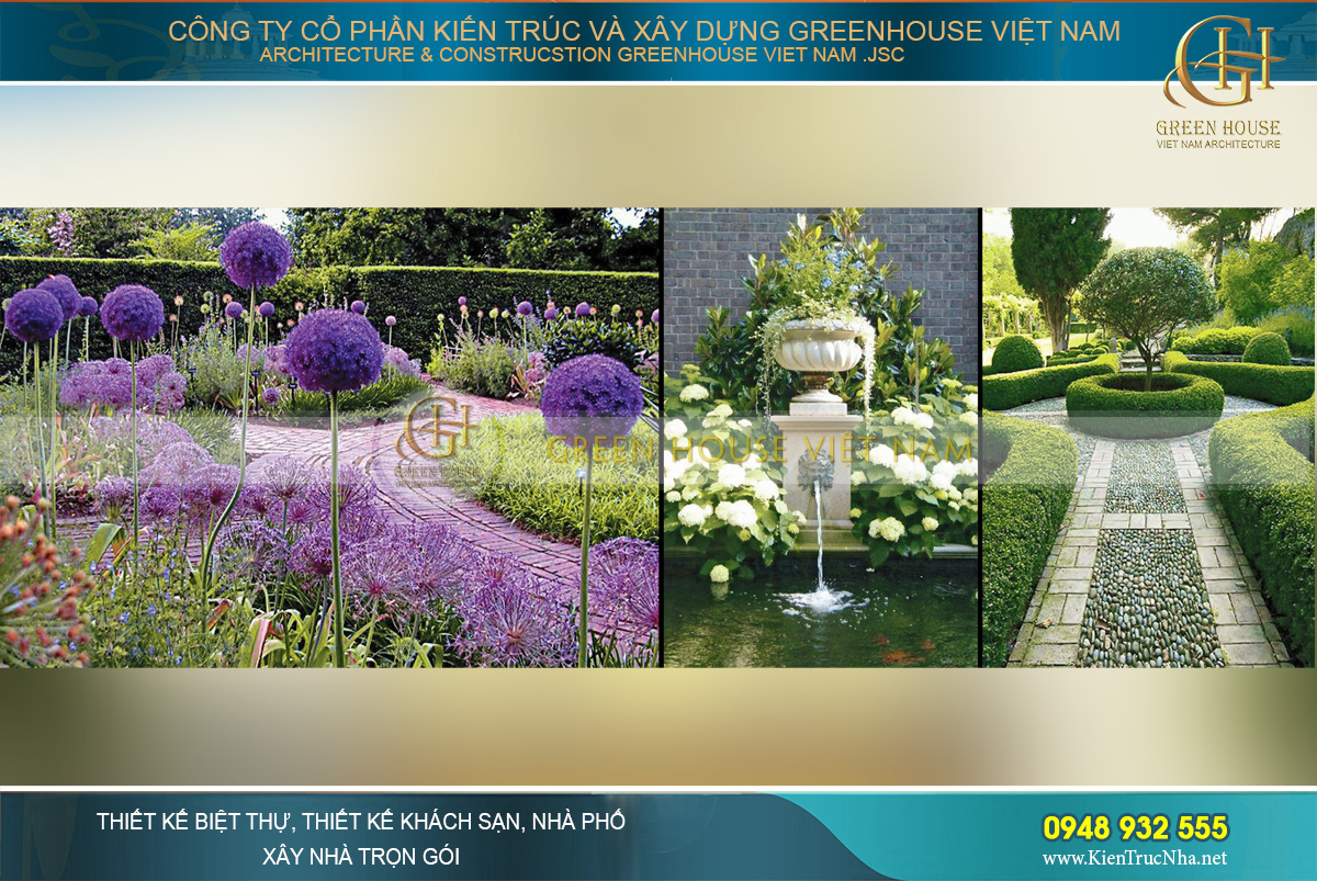 cảnh quan thiên nhiên sân vườn của biệt thự tân cổ điển