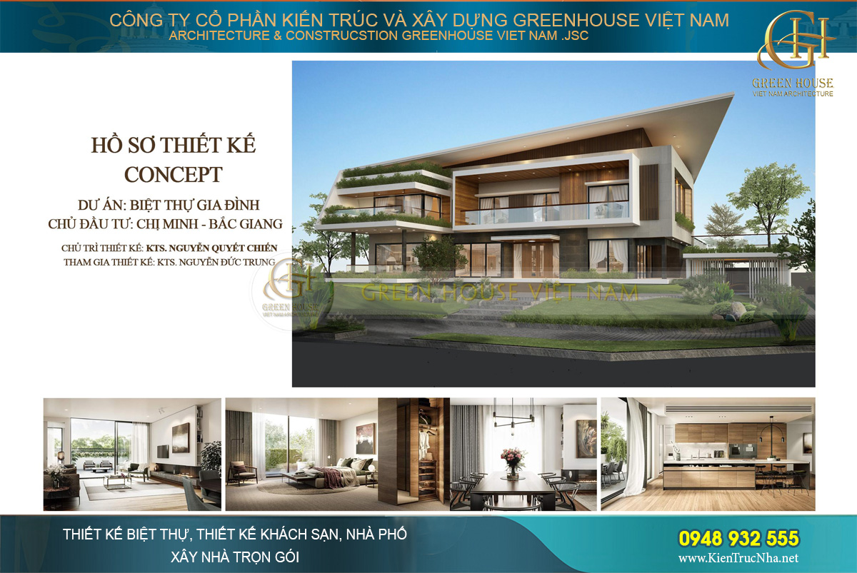 thiết kế biệt thự hiện đại 2 tầng đẹp