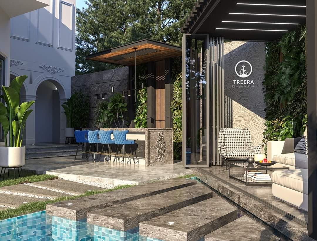 Hồ bơi mang lại cảm giác tiện nghi như trong những resort cao cấp.
