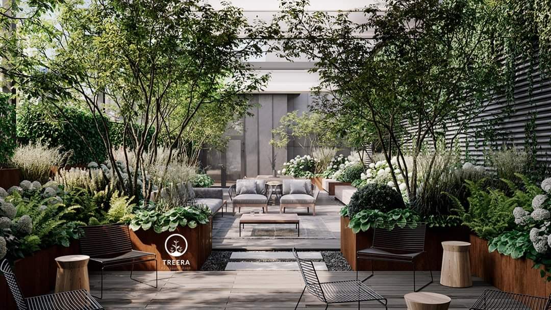 Mẫu sofa với thiết kế nhẹ nhàng đơn giản của biệt thự sân vườn