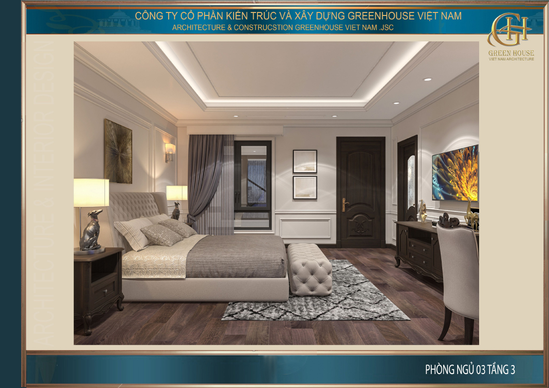 Toàn cảnh phòng ngủ số 3 tại tầng 3