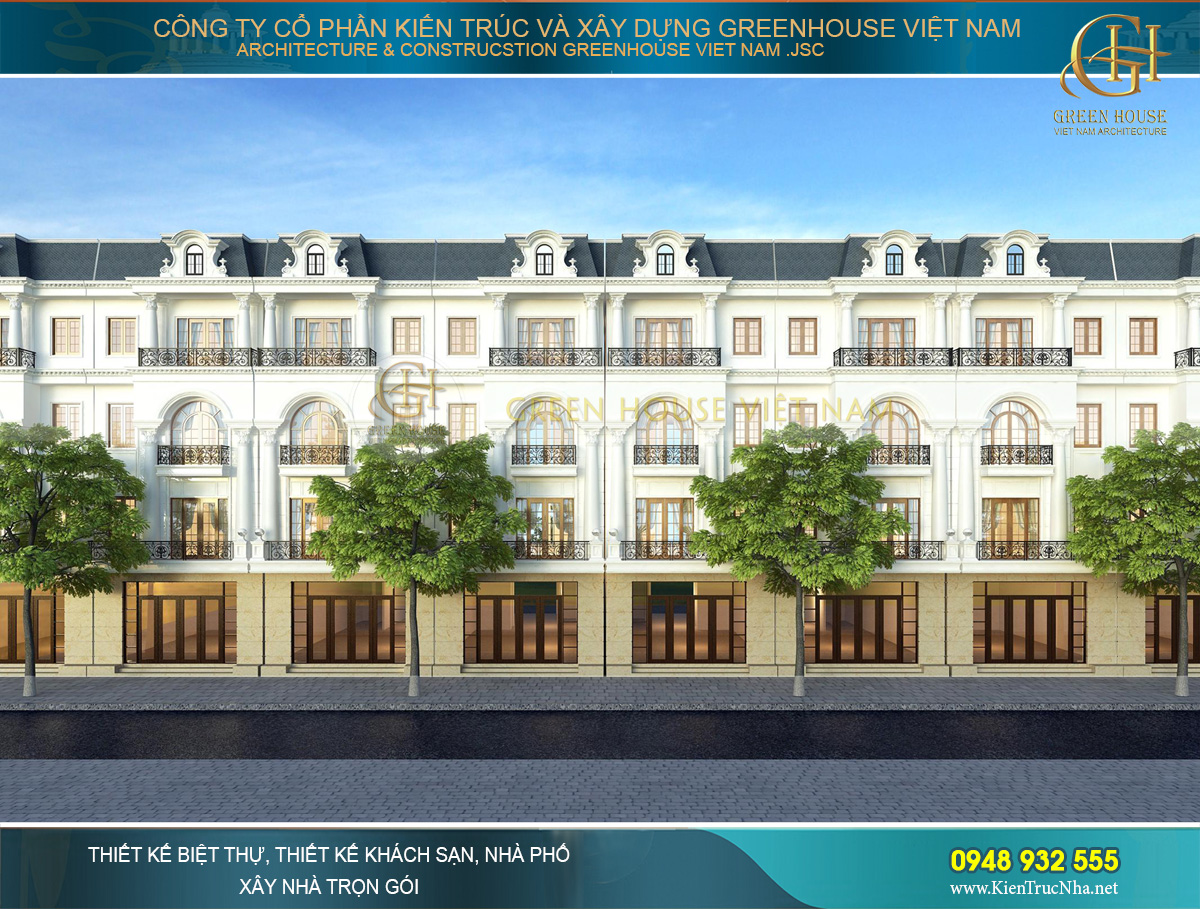 Thiết kế khu phố thương mại tân cổ điển 5 tầng