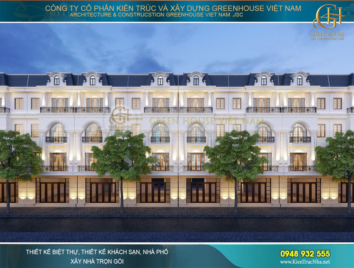 Thiết kế khu phố thương mại tân cổ điển 5 tầng