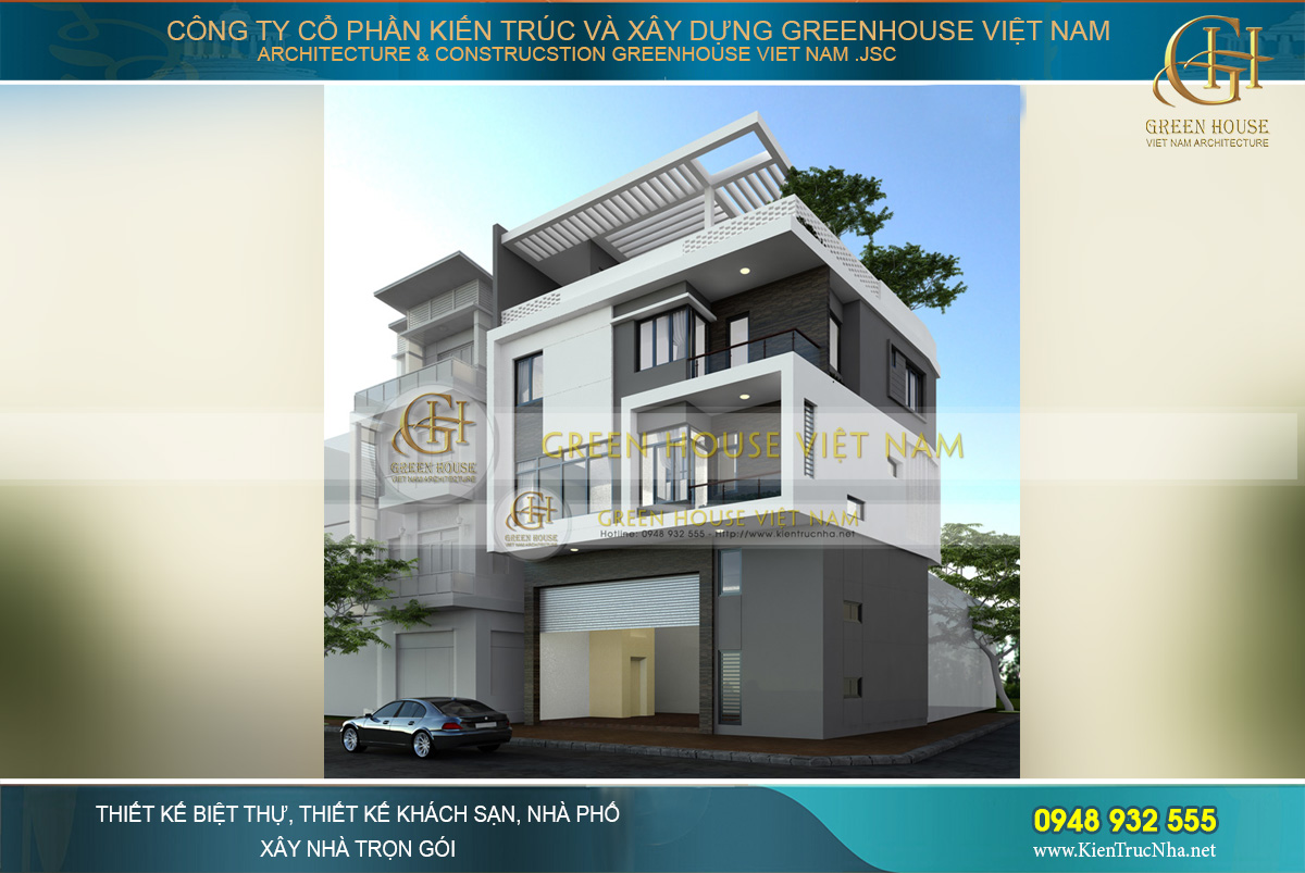 thiết kế nhà phố kết hợp kinh doanh 5 tầng
