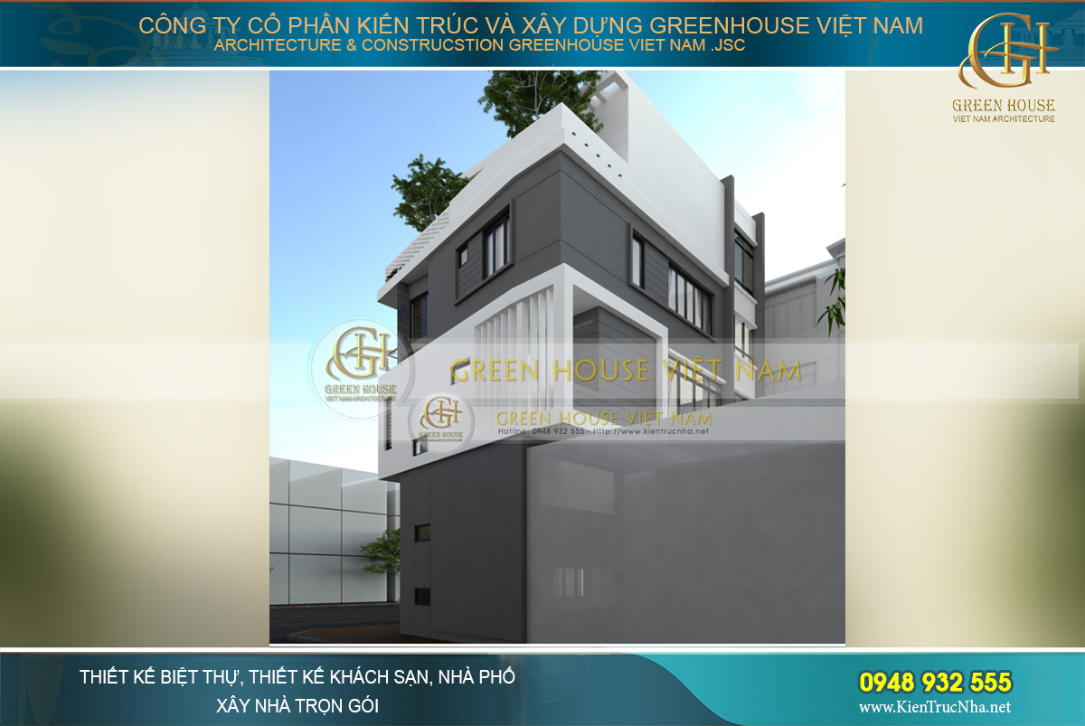 thiết kế nhà phố kết hợp kinh doanh 5 tầng