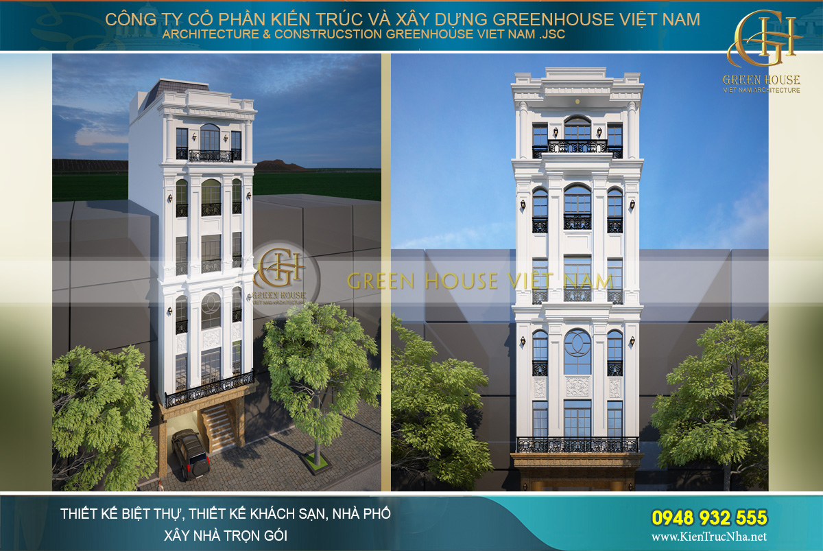 thiết kế nhà phố tân cổ điển kết hợp kinh doanh tại hà nam