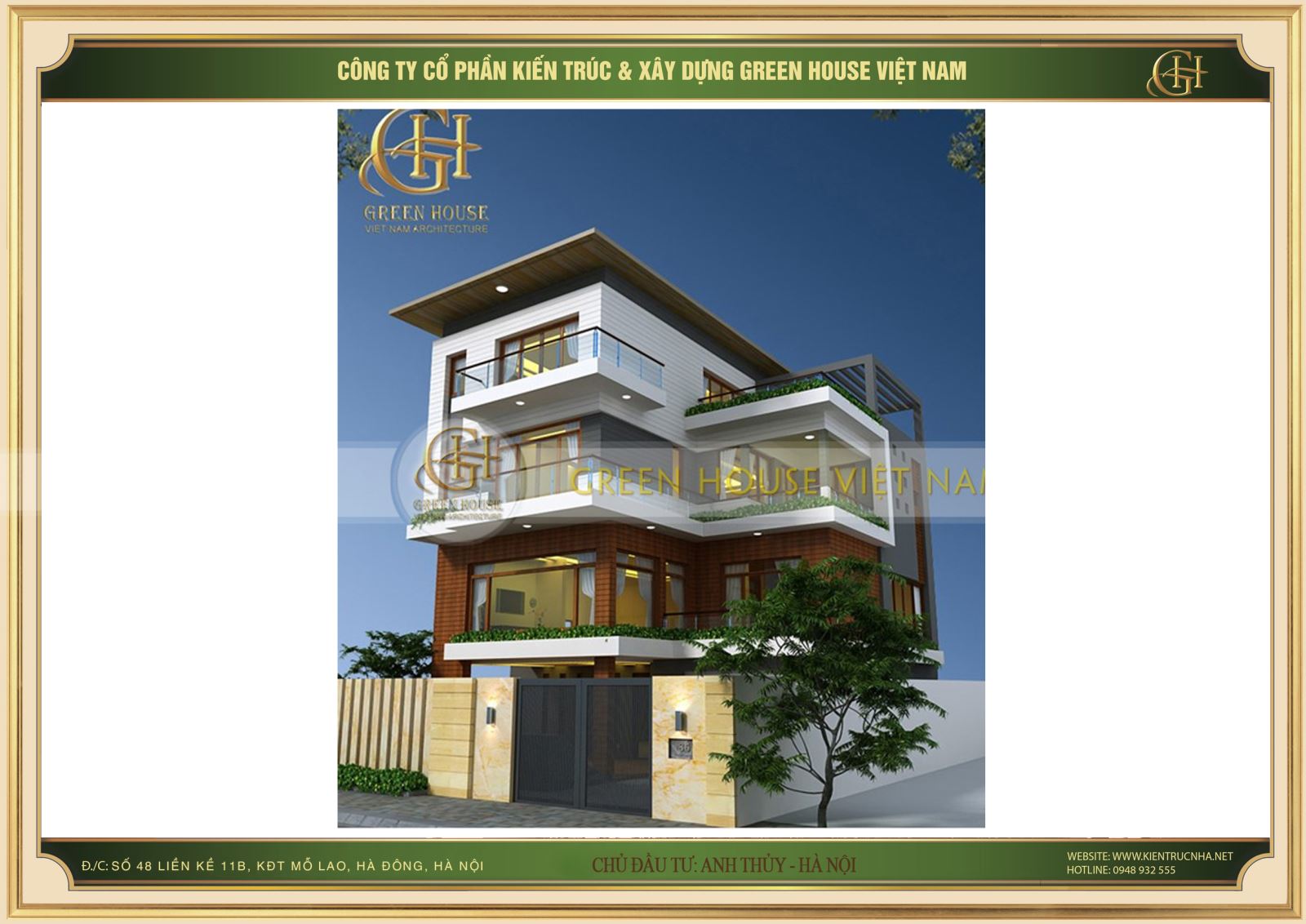 Góc nhìn ấn tượng của căn biệt thự 4 tầng