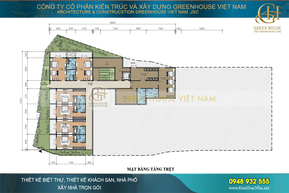 thiết kế khách sạn hiện đại 5 tầng đà lạt