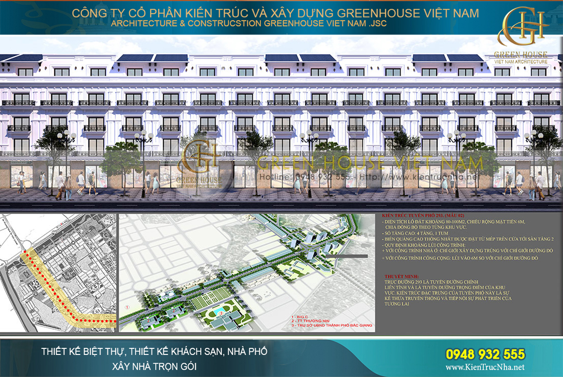 thiết kế tuyến phố shop house tại bắc giang