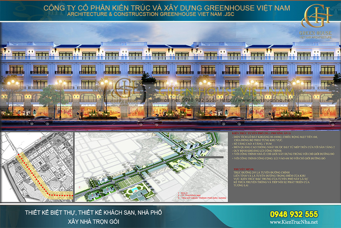 thiết kế tuyến phố shophouse bắc giang