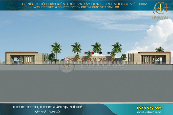 thiết kế nhà điều hành, cổng ra vảo
