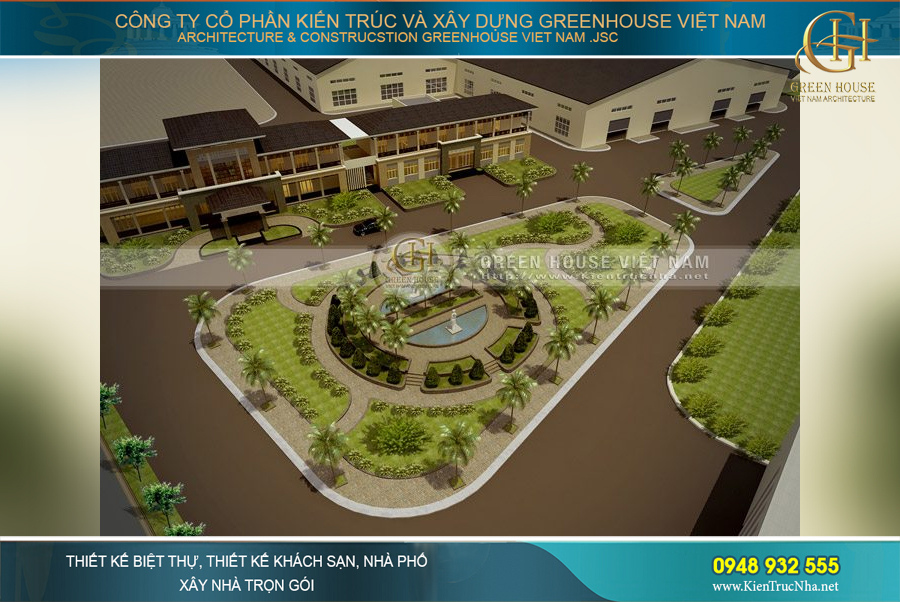 thiết kế nhà điều hành, cổng ra vảo
