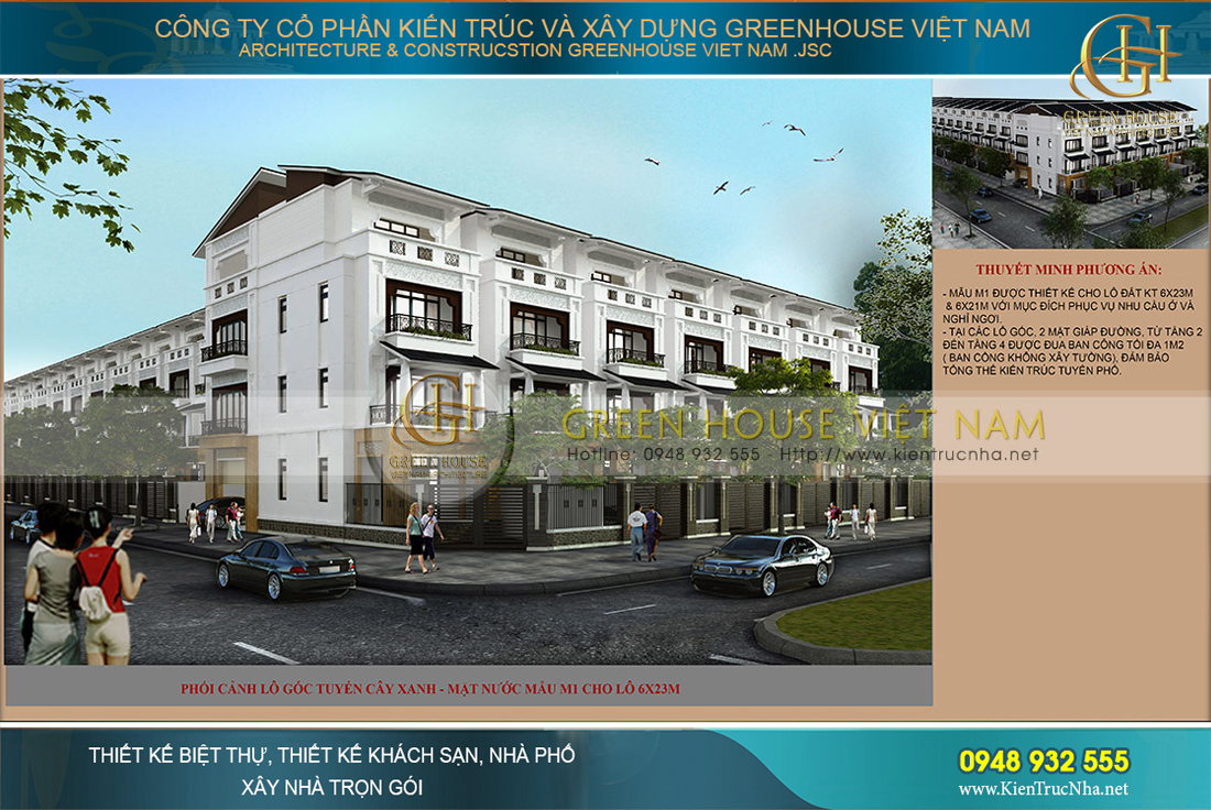 Thiết kế nhà ở trục đường giải cây xanh mặt nước tại Bắc Giang
