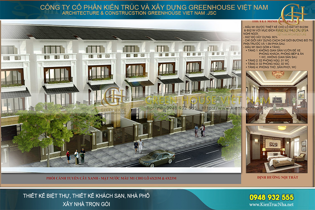 Thiết kế nhà ở trục đường giải cây xanh mặt nước tại Bắc Giang