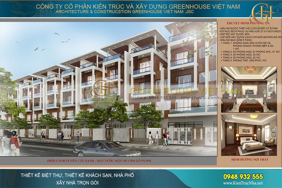 Thiết kế nhà ở trục đường giải cây xanh mặt nước tại Bắc Giang