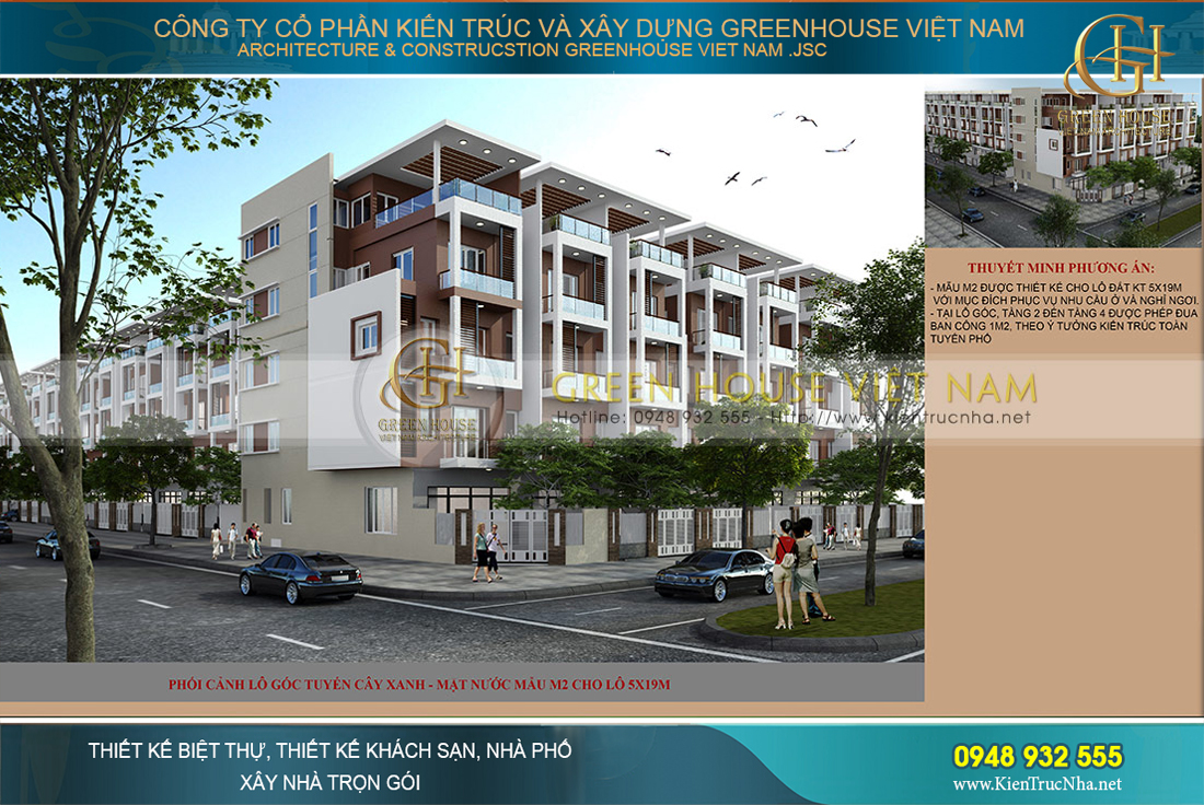 Thiết kế nhà ở trục đường giải cây xanh mặt nước tại Bắc Giang