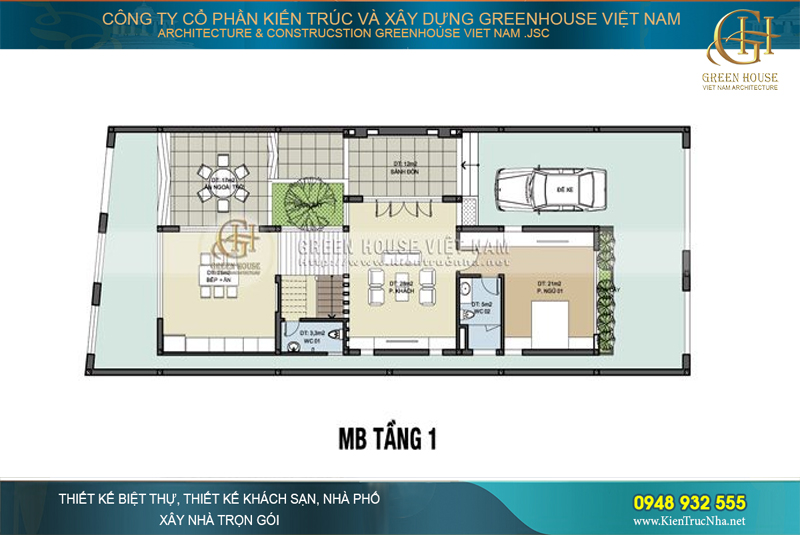 Bản vẽ phác thảo toàn bộ mặt bằng tầng 1