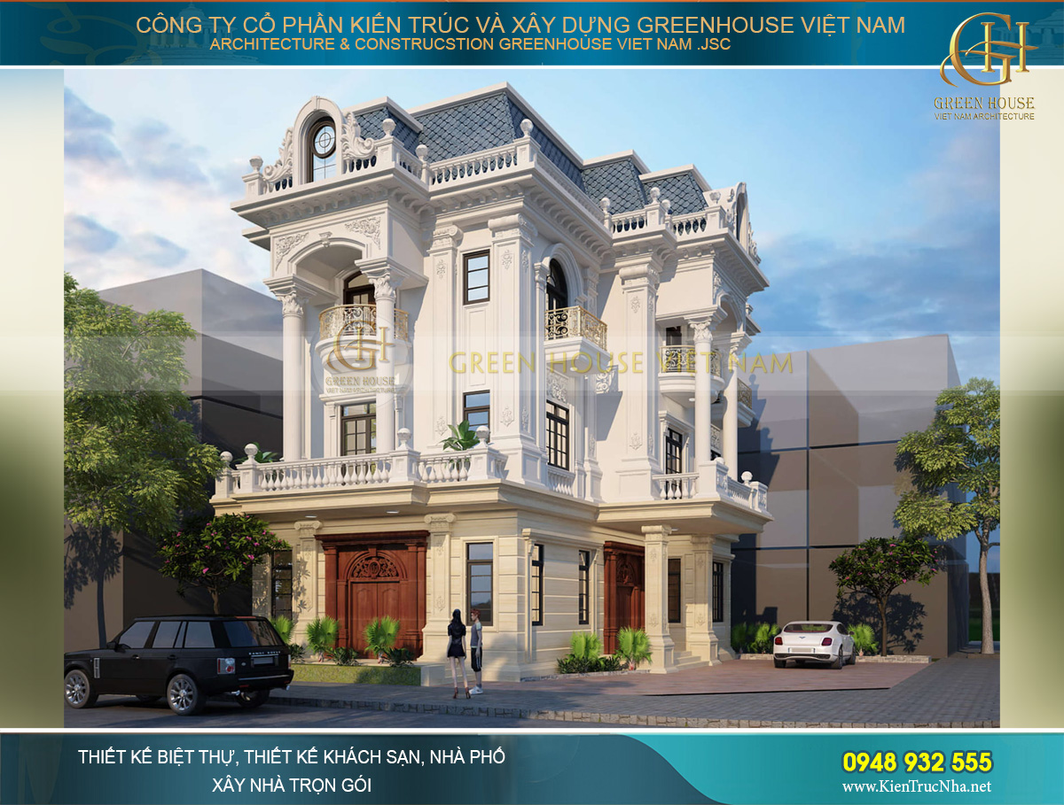 biệt thự tân cổ điển 3 tầng 2 mặt tiền