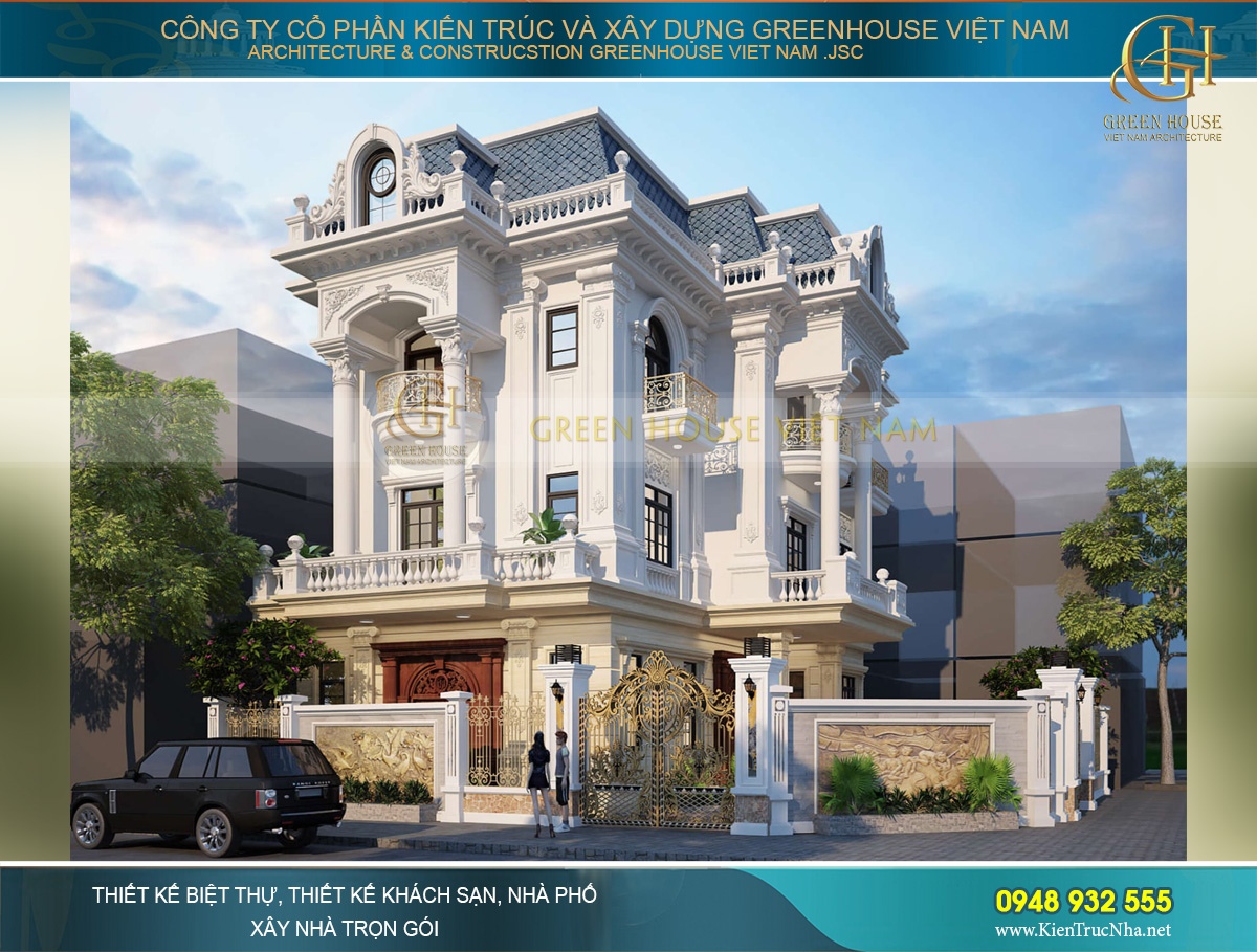biệt thự tân cổ điển 3 tầng 2 mặt tiền