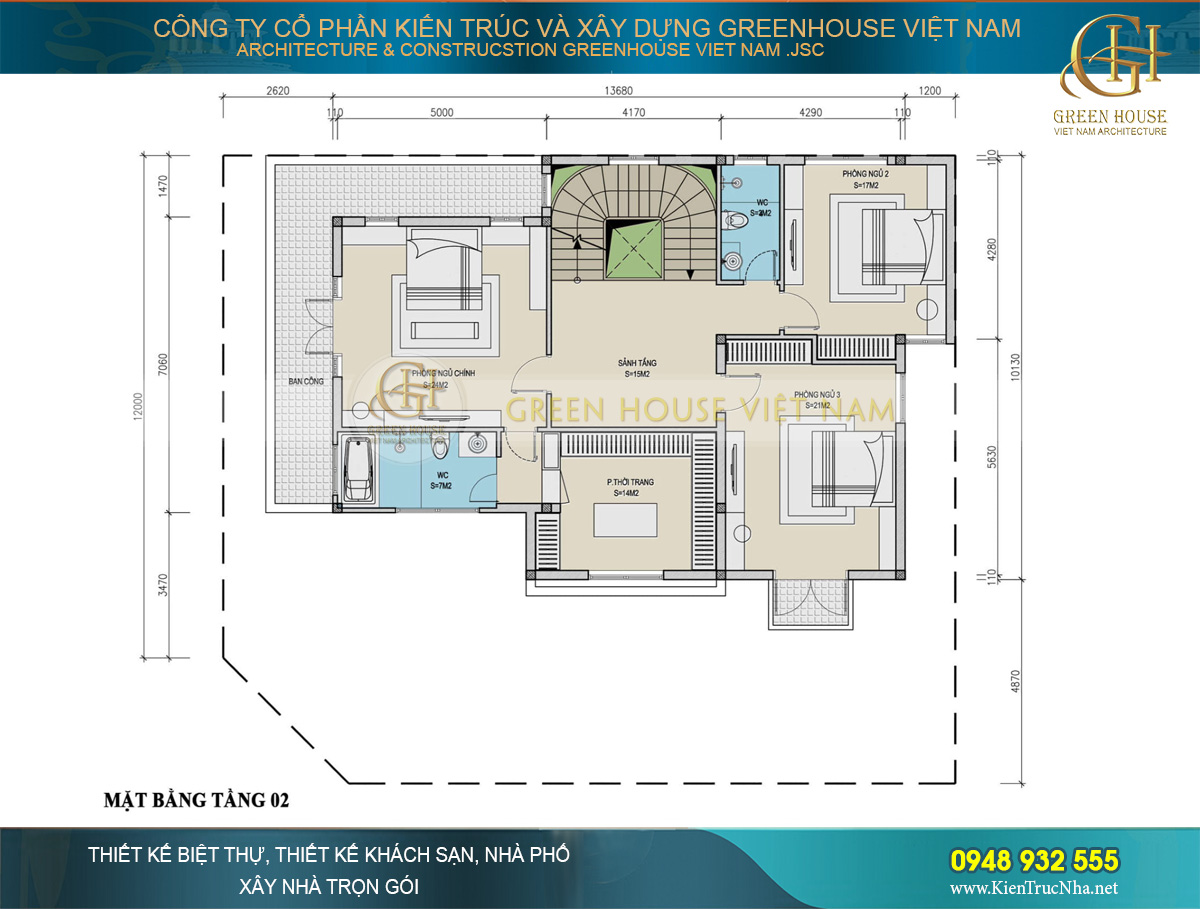 biệt thự tân cổ điển 3 tầng 2 mặt tiền