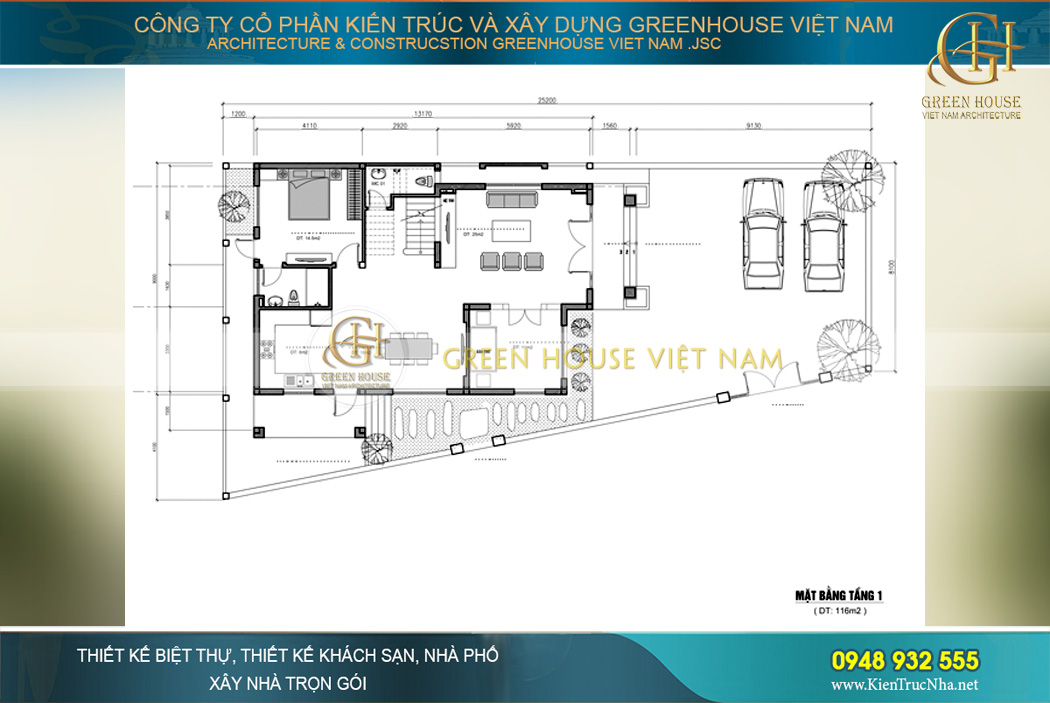 thiết kế biệt thự tân cổ điển 3 tầng tại hà nội
