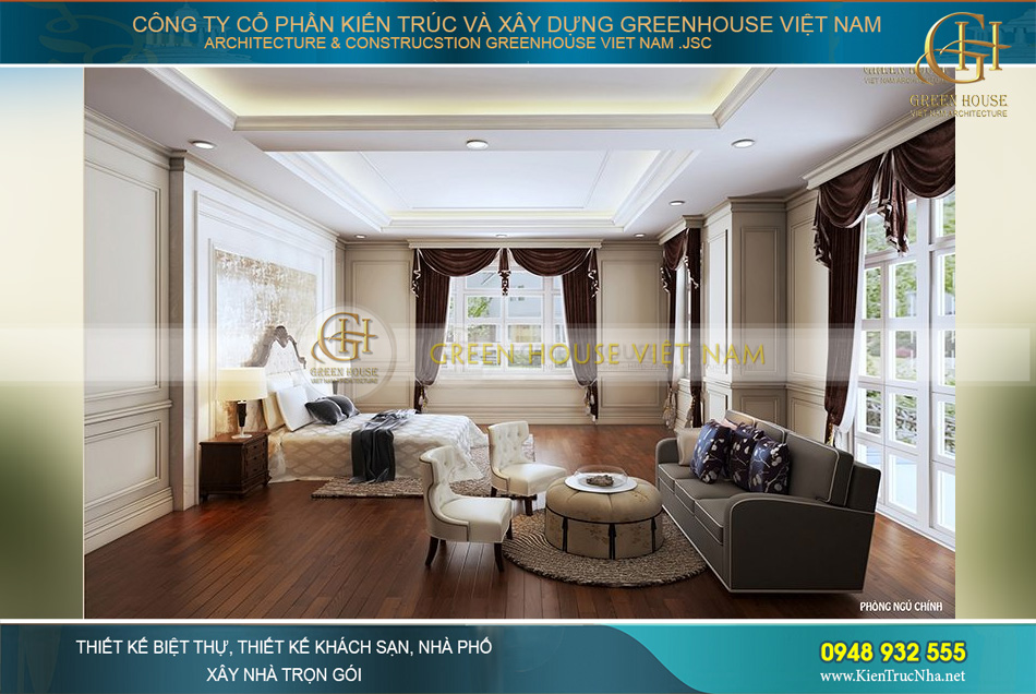 thiết kế biệt thự 3 tầng tân cổ điển