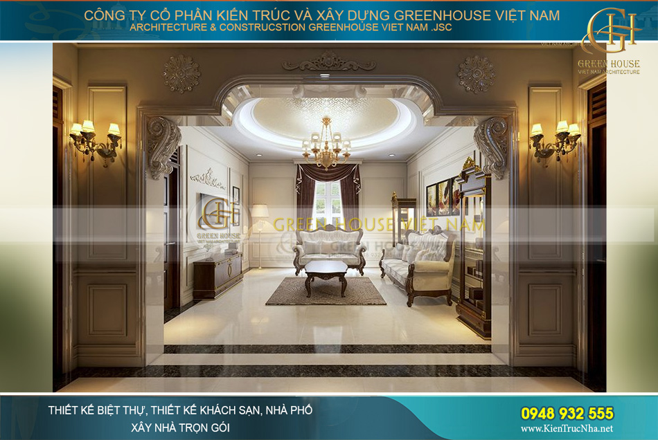 biệt thự 3 tầng tân cổ điển mái bằng đẳng cấp